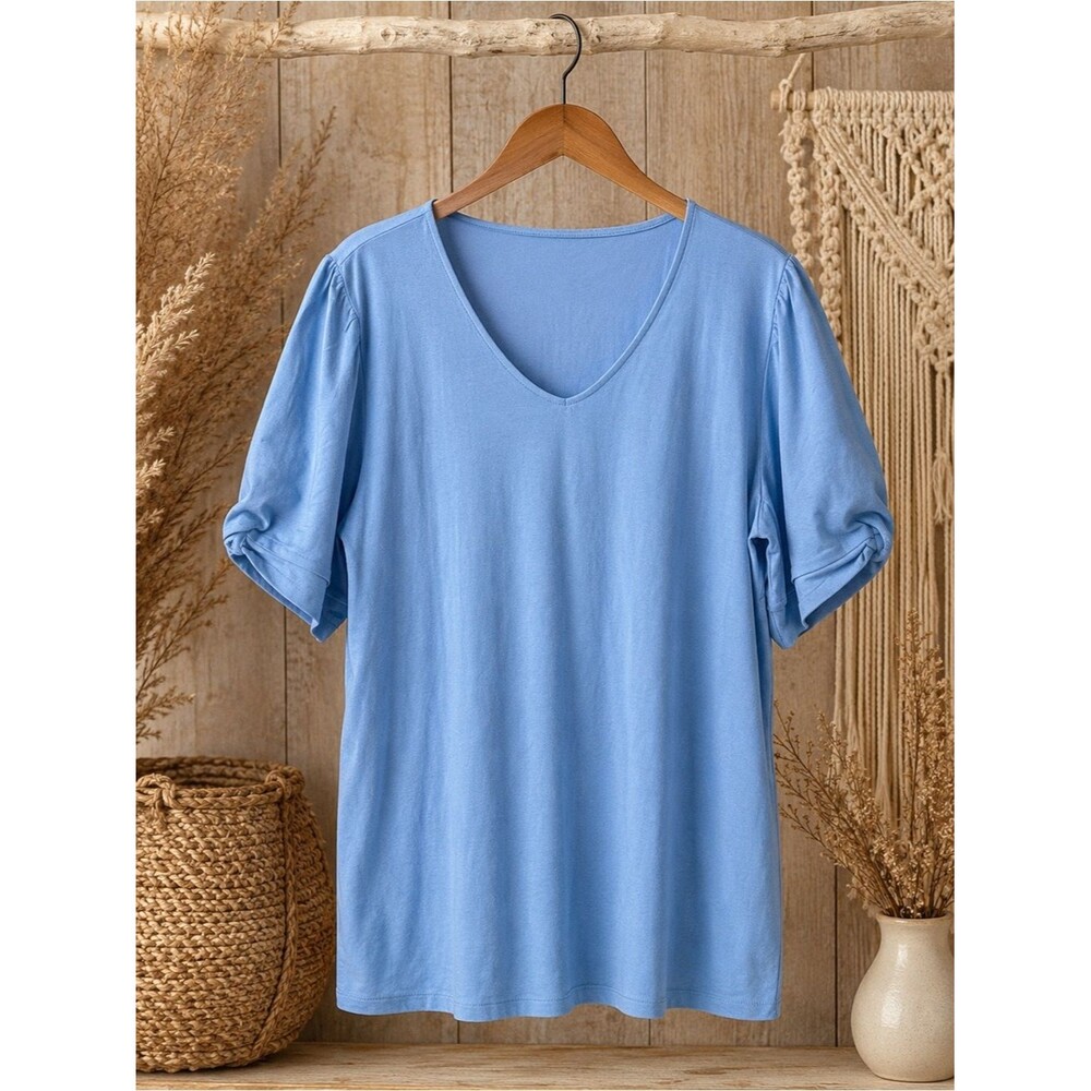 Talbots Plus Women’s Blue V Neck Top Size 1X